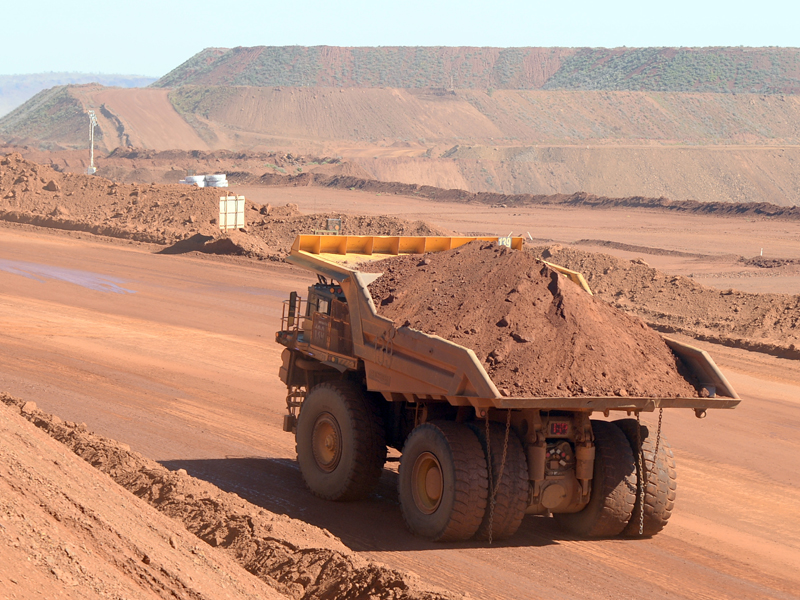 Haulage truck at the Rio Tinto West Angelas iron ore mine in the Pilbara region of West Australia Wednesday, July 9, 2014.  (AAP Image/Alan Porritt) NO ARCHIVING